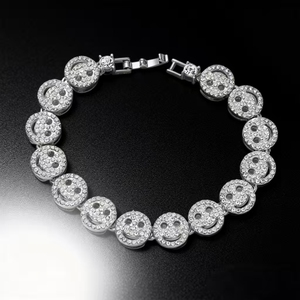 Hot Selling Popular Personalized Alloy Gold Silver Plated Smiling Face Geometric Bracelet Hiphop <b>Men</b> Chain Bracelets Jewelry - Product Image 2