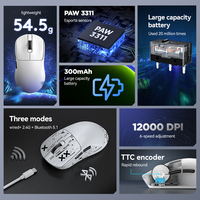 Souris de jeu légère à trois modes PAW 3311 Souris à macro personnalisée Conception antidérapante et anti-transpiration