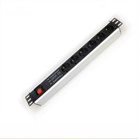 Anahtarı ile 1.5U 6 yolları fransa tipi PDU prizler ve filtre ile 3-LED dalgalanma koruyucusu