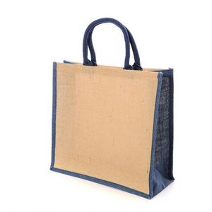 Venta Directa de Fábrica, Último Diseño, Bolsa de Compras de Yute Reutilizable con Bolsillo de Lona, Popular para Promoción - Product Image 3