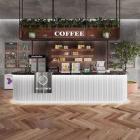 Comptoir de bar à café moderne en MDF pour hôtel, café, restaurant, immeuble de bureaux - Bureau d'accueil écologique et durable