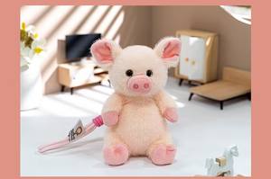 ใหม่ตุ๊กตาหมูของเล่นยัดไส้น่ารักท่าทางการนั่งกระเป๋าจี้หมูจี้ของขวัญตุ๊กตาสร้างสรรค์ - Product Image 6