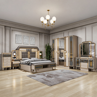 Ensemble de meubles de chambre à coucher au design moderne, ensemble complet pour chambre, comprenant armoire, table de chevet et coiffeuse, vente en gros directe usine