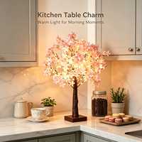 Lampe Premium en forme d'arbre de cerisier 47cm, LED, éclairage Sakura Bonsaï, alimentation USB, veilleuse décorative pour chambre, maison, cadeau