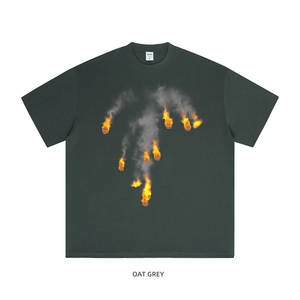 <span class=keywords><strong>T</strong></span>-<span class=keywords><strong>shirt</strong></span> Oversize in Cotone 100% Stile Retrò Streetwear, Stampa Digitale con Tecnologia Antica, Traspirante, per <span class=keywords><strong>Skateboard</strong></span> e Rap - Product Image 4