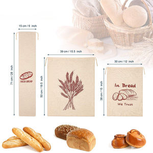 ที่กำหนดเอง Eco Friendly Reusable ภาษาฝรั่งเศสคำอินทรีย์ปลอดสารเคมีผ้าฝ้ายผ้าลินินกระเป๋า,สายรัดขนมปังถุงเก็บอาหาร - Product Image 2