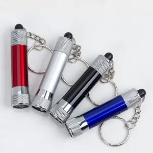 Factory Supply Customizable Logo Multi Colors Battery Powered LED Mini Keychain Flashlight Aluminium Alloy EDC flashlight