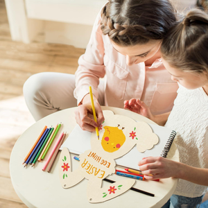 <b>Large</b> Size 12" Blank Wooden Unfinished Easter Bunny <b>Ornaments</b> Handmade for Child Party Decorations 3PCS/Bag - Product Image 1