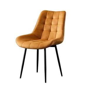 Sillas de Comedor de Diseño <span class=keywords><strong>Italiano</strong></span> Moderno y Minimalista de Lujo, Tapizadas, con Marco de Metal Negro, Acolchadas, Pequeñas, Cómodas, de Acero Inoxidable - Product Image 2