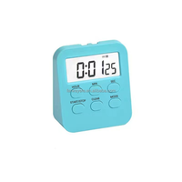 Timer Dapur Elektronik Digital LCD Mini Magnetik dengan Jam Alarm, Timer untuk Pelajar