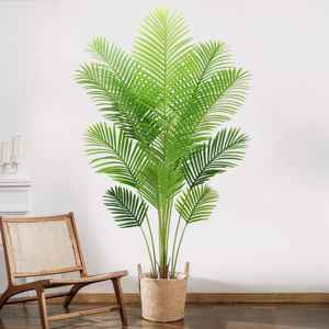 Faux dypsis lutescens cây cọ nhiệt đới với cây xanh cây nhân tạo cho cửa hàng văn phòng trang trí sân vườn - Product Image 2
