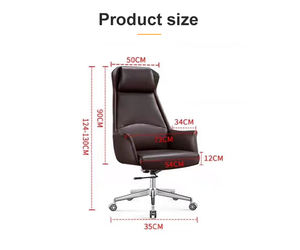 เก้าอี้เจ้านายหนัง PU แบบปรับแต่งได้เก้าอี้สำนักงานหนัง PU หรูหราทันสมัยสำหรับผู้บริหารเก้าอี้สูงกลับสูง - Product Image 4