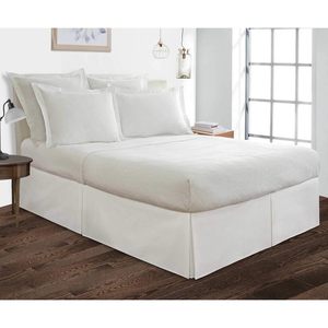 Jupe de lit Abp Collection California King blanche en microfibre plissée, qualité hôtelière, avec volant anti-poussière - Product Image 4
