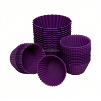 CHINFAI Moules à gâteaux en silicone antiadhésif multicolores sans BPA, faciles à nettoyer, réutilisables, pour cupcakes et muffins
