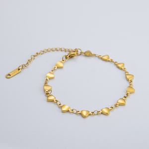 Pulsera de dijes chapada en oro de 18 quilates y acero inoxidable estilo Ins de moda para mujer, sensación de alta gama y duradera para aniversarios - Product Image 4