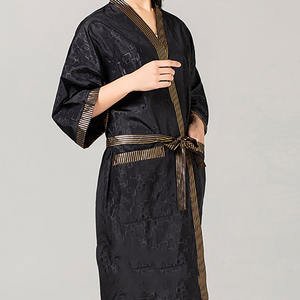 Satén de Poliéster de Alta Calidad, Estilo Popular, con Logotipo Personalizado, para Salón de Belleza, Spa, Cómodo, Transpirable, Antiestático, con Borde Dorado - Product Image 4