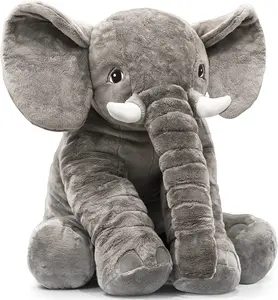 Elefante grande abraçando brinquedo de pelúcia de 24 polegadas para crianças de 2 a 13 anos de idade, presente de aniversário, saída de fábrica