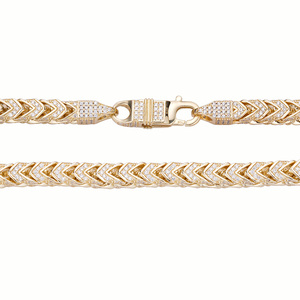 Mayorista de Joyería Hiphop, Cadena Franco de 6mm para Hombre, Totalmente Engastada con Moissanita, Estilo Rapero, Nueva Llegada, Plata S925 - Product Image 3