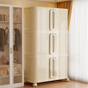 Armoire de rangement pliable à 1/2/3/4/5 niveaux avec roulettes, <span class=keywords><strong>largeur</strong></span> 38/55/66 <span class=keywords><strong>cm</strong></span>, boîte de rangement en plastique pour l'organisation de la maison - Product Image 4