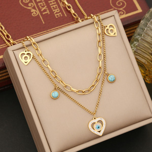 <span class=keywords><strong>Conjunto</strong></span> <span class=keywords><strong>de</strong></span> Joyería Fina para Mujer, Collar, Pulsera y Aretes <span class=keywords><strong>de</strong></span> Acero Inoxidable con Circonitas, Chapado en Oro <span class=keywords><strong>de</strong></span> 18K, Estilo Cubano - Product Image 5