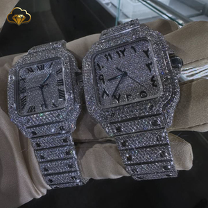 Reloj Hip-Hop de Acero Inoxidable con Movimiento Mecánico, Resistente al Agua, Moderno, con Diamantes Moissanite - Product Image 4