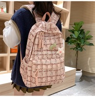 Sacs d'école vintage uniques pour adolescents, sacs à dos en velours côtelé au design de niche pour étudiantes