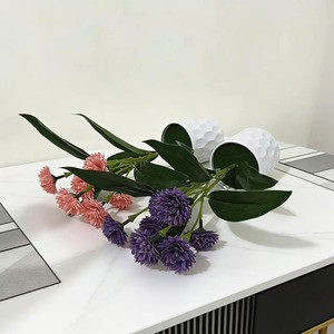 Bonsái de claveles artificiales Paulon de 27 cm en blanco, morado y rosa para decoración del hogar y la oficina. - Product Image 4