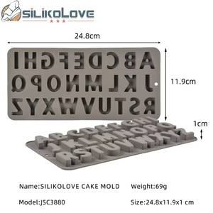 Molde de Silicona para Chocolate y Dulces con Letras del Alfabeto y Símbolos para Decoración de Pasteles de Cumpleaños, Marca MUYULINS - Product Image 6