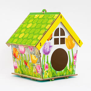 2026 Nieuwe Miniatuur 3D Houten Puzzelhuis Moderne Stijl Diamant Schilderij DIY Vogelhuisje Cadeau Puzzel Speelgoed - Product Image 1
