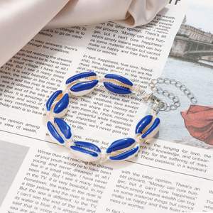 Bohemian Hand Woven Painted Seashell Necklace <b>Bracelet</b> Earrings <b>Set</b> For Women Beach Vacation Jewelry - Product Image 3