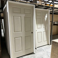 Porte intérieure pré-encadrée en MDF à âme creuse, apprêtée blanche, avec âme en nid d'abeille, pour maisons