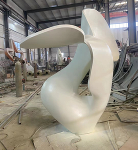 <strong>Factory</strong> Sale Luxury Modern <strong>Abstract</strong> WhiteMetal Craft Sculpture Layered Curves <strong>Design</strong> for Luxury Home Lobby or Gallery Decor - Product Image 1