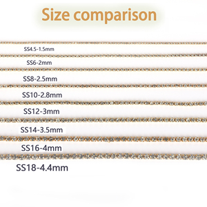 VC, venta al por mayor, cuerda de diamantes de imitación SS16, cadena de copa de diamantes de imitación de 4mm, rollos de diamantes de imitación con cuentas de Metal ABS para ropa, cadenas decorativas - Product Image 6