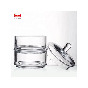 <span class=keywords><strong>Sunyou</strong></span> Contenedor de almacenamiento de vidrio único de tres capas transparente sin plomo hecho a mano con tapa de vidrio - Product Image 4