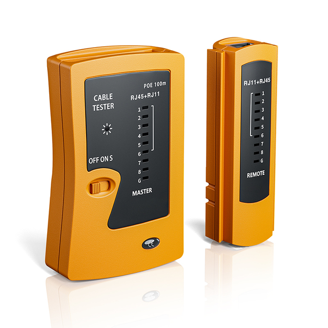 ZOERAX ODM/OEM Anti-Burning POE 100M Network Cable Tester with ON/Off Button, RJ11 RJ45 Cable Inspection Tool for Cat6 Cat7