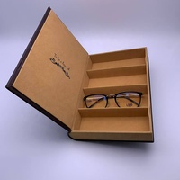 Lunettes de soleil personnalisées Rangement des montures optiques Sac de spectacle Présentoir de lunettes Brillenkoker en forme de livre Étuis à 4 fentes pour lunettes