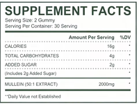 Gummies aux feuilles de molène, complément alimentaire naturel à base de plantes pour le soutien pulmonaire et respiratoire, la santé digestive et le renforcement immunitaire