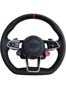 Volant sport en cuir Nappa perforé avec bouton de mode de conduite compatible <span class=keywords><strong>Audi</strong></span> A4 B9 S4 RS4 A5 S5 RS5 – Pièces de mise à niveau - Product Image 4