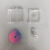 Mini pour CD porte-clés blanc Album pendentif créatif Portable bricolage cadeau pour femmes hommes sac à dos en plastique Transparent