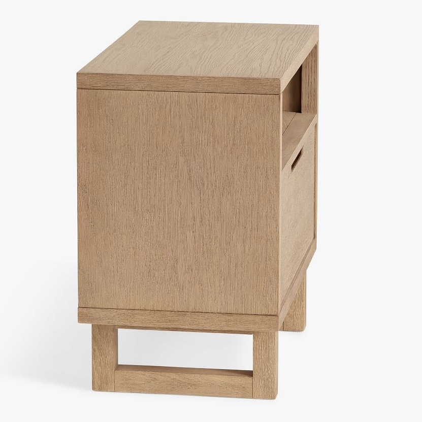 French modern solid oak wood home bedroom furniture night stand table 22'' bed wooden nightstands