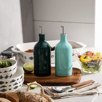 Ensemble de bouteilles d'huile d'olive et de vinaigre en céramique personnalisées bouteille distributrice d'huile de cuisson colorée moderne pour la cuisine