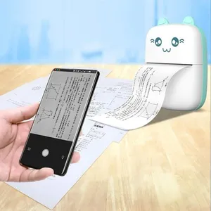 بالجملة المحمولة طابعة لطيف-المحمولة طابعة ملصقات لطيف القط شكل طابعة حرارية صغيرة لاسلكية استلام الروبوت IOS POS الذكي ميني طابعة الصور