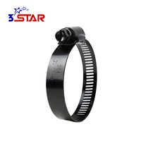 Collier de serrage réglable pour voiture, en métal noir électrophoretique américain, pour conduite de carburant