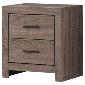 Brantford Barrel Oak 2-<b>Drawer</b> Nightstand Modern Wood <b>Storage</b> <b>Drawer</b> Unit Bedroom Furniture - Product Image 3
