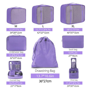 Accessoires de voyage légers, ensemble de 8 cubes de rangement pour bagages, gain de place - Product Image 2