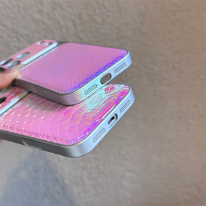 Coque de téléphone en cuir serpent laser arc-en-ciel pour iPhone 17 Air 16 15 14 <span class=keywords><strong>Pro</strong></span> Max, motif TPU coloré à changement de couleur, coque arrière - Product Image 6
