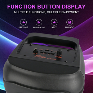 SING-E ZQS8229W Altavoz con Ruedas Doble de 8 Pulgadas, Bluetooth, para Fiestas, <span class=keywords><strong>Karaoke</strong></span>, con Luces LED Disco - Product Image 4