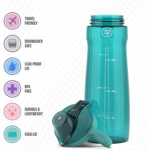 Bouteille d'eau en plastique réutilisable sans BPA, anti-fuite, pour la salle de sport, les sports et les activités de plein air - Product Image 2