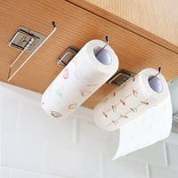 Support mural créatif pour papier toilette et serviettes de cuisine, rangement domestique avec crochets