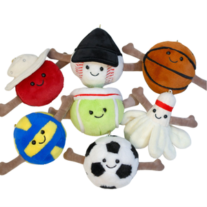 En gros, Jouets en peluche de la série Ballons Créatifs de 10 cm (4 pouces) : Football, Basketball, Badminton, Volleyball, Pendentifs en peluche et Figurines pour machine à griffes - Product Image 1